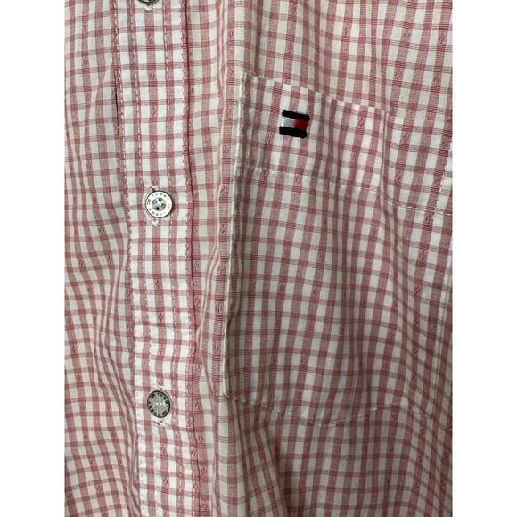 Tommy Hilfiger Red Check Long Sleeve Button Up Shirt Men's Medium - Picture 5 of 7